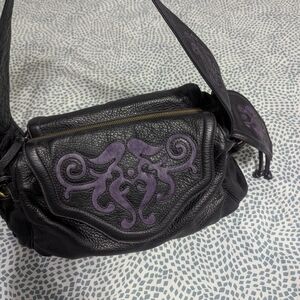 Kate Landry Black and Purple Crossbody Bag